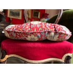 William Morris Extra Large Chunky Piped Seat Pads Strawberry Thief Crimson